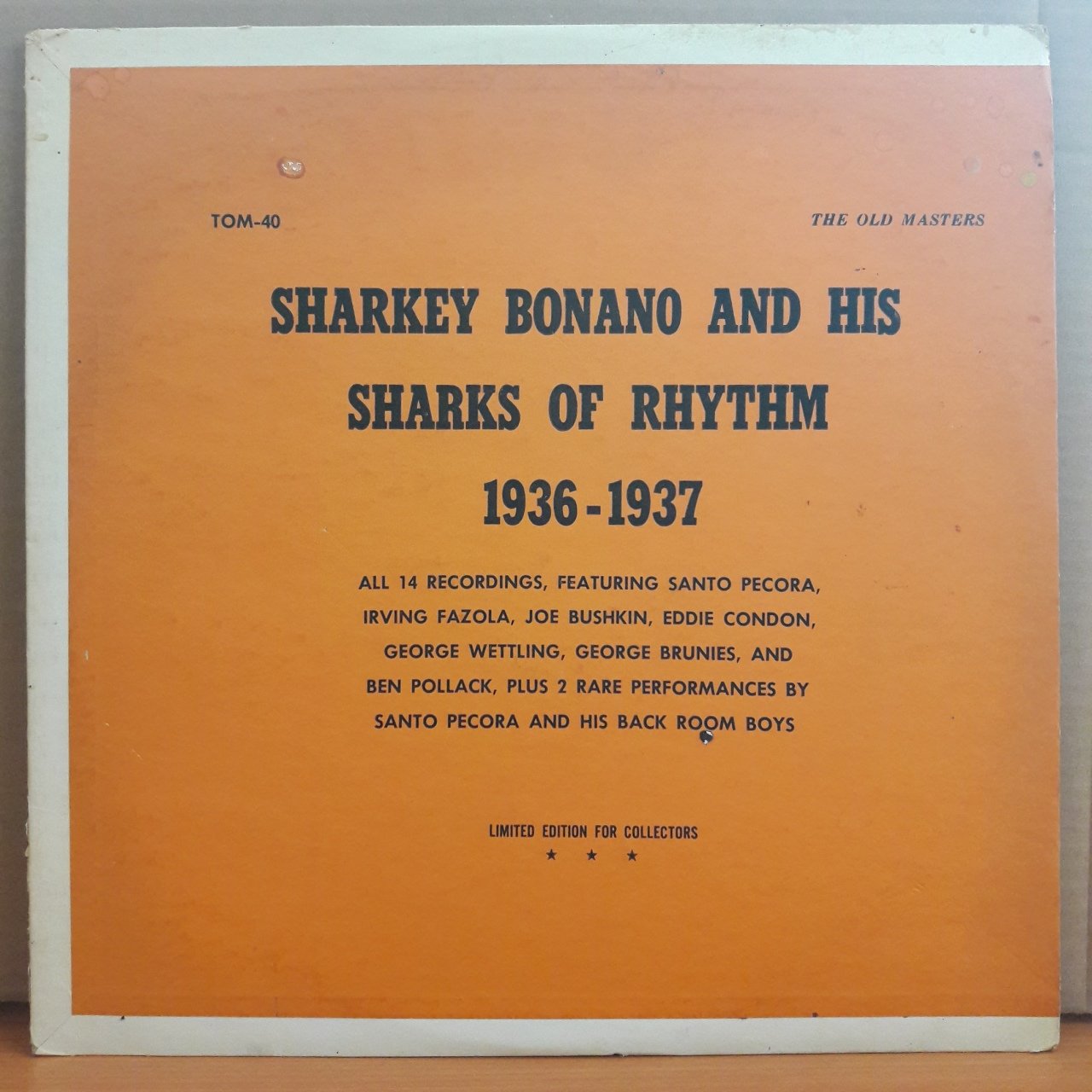 SHARKEY BONANO AND HIS SHARKS OF RHYTHM 1936-1937 - LP 2.EL PLAK