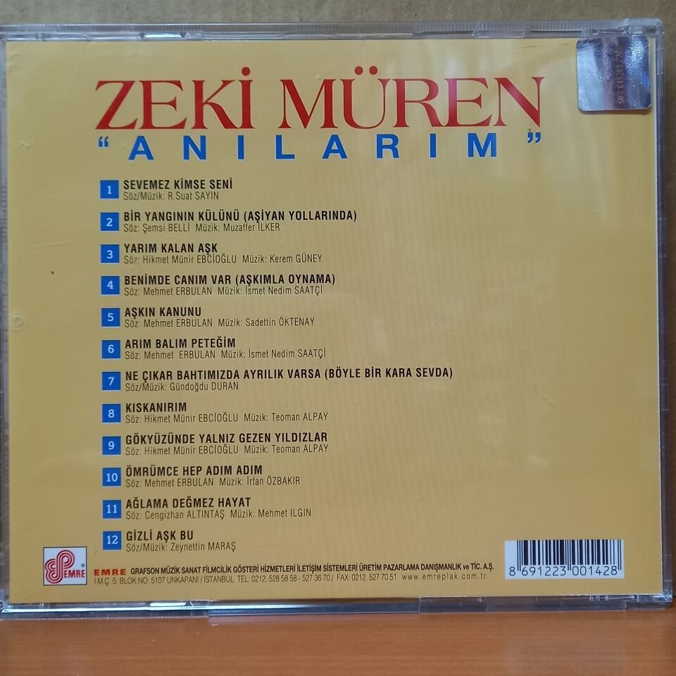 ZEKİ MÜREN – ANILARIM (1990) - CD 2.EL