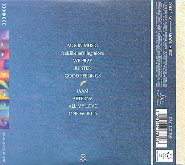 COLDPLAY – MOON MUSIC (2024) - CD LIMITED EDITION / FIRST EDITION PRESSING DIGISLEEVE AMBALAJINDA SIFIR