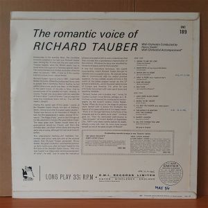 THE ROMANTIC VOICE OF RICHARD TAUBER WITH ORCHESTRA CONDUCTED BY HENRY GEEHL - LP 2.EL PLAK