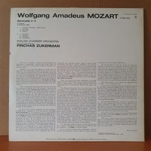 MOZART: SERENADE NO 4 IN D MAJOR / D-DUR / EN RE K.203 / ENGLISH CHAMBER ORCHESTRA, PINCHAS ZUKERMAN (1975) - LP 2.EL PLAK