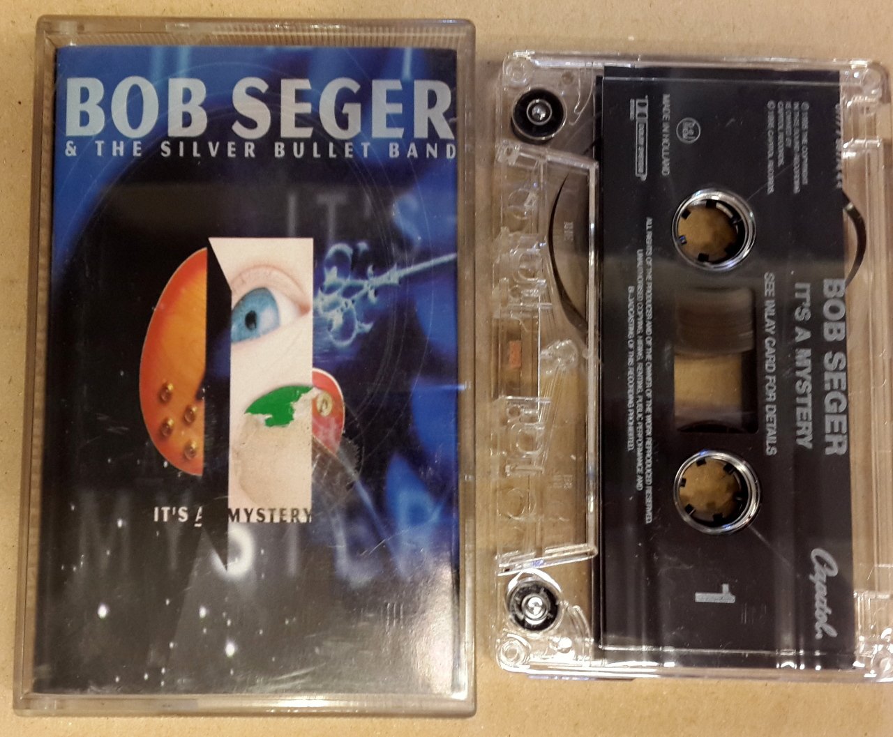 BOB SEGER & THE SILVER BULLET BAND -  IT'S A MYSTERY CASSETTE 1995 MADE IN HOLLAND ''USED''