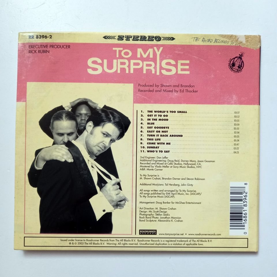 TO MY SURPRISE – TO MY SURPRISE (2003) - CD 2.EL
