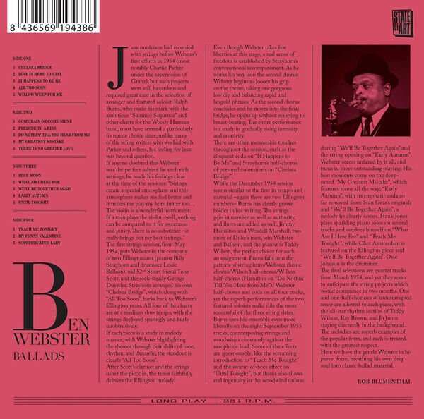 BEN WEBSTER – BALLADS (2019) - CD DIGIPACK SIFIR