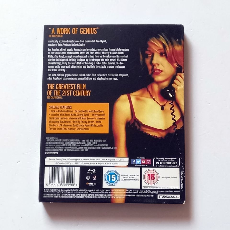 MULHOLLAND DRIVE - JUSTIN THEROUX, NAOMI WATTS - YÖN.: DAVID LYNCH - BLU-RAY 2.EL SLIPCASE BÖLGE B TÜRKÇE ALTYAZI YOKTUR