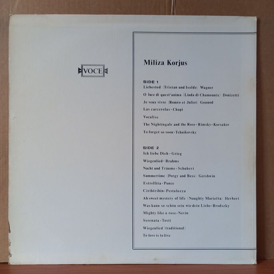 MILIZA KORJUS – ARIAS AND SONGS / PREVIOUSLY UNISSUED RECORDINGS / WAGNER, DONIZETTI, GOUNOD, TCHAIKOVSKY, BRAHMS, GRIEG, SCHUBERT - LP 2.EL PLAK