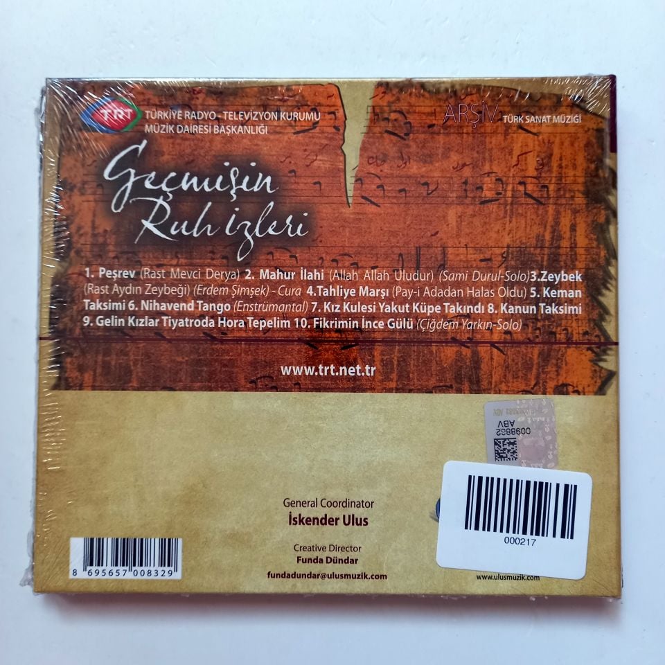 GEÇMİŞİN RUH İZLERİ / TÜRK SANAT MÜZİĞİ / TRT ARŞİV SERİSİ 224 - CD SIFIR