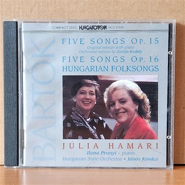 BÉLA BARTÓK, JULIA HAMARI, ILONA PRUNYI – FIVE SONGS OP.15; FIVE SONGS OP. 16; HUNGARIAN FOLKSONGS (1992) - CD 2.EL