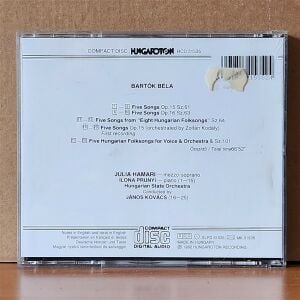 BÉLA BARTÓK, JULIA HAMARI, ILONA PRUNYI – FIVE SONGS OP.15; FIVE SONGS OP. 16; HUNGARIAN FOLKSONGS (1992) - CD 2.EL