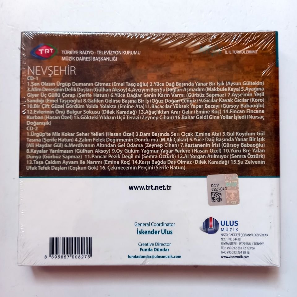 NEVŞEHİR / İL İL TÜRKÜLERİMİZ / TRT ARŞİV SERİSİ 221 - 2CD SIFIR