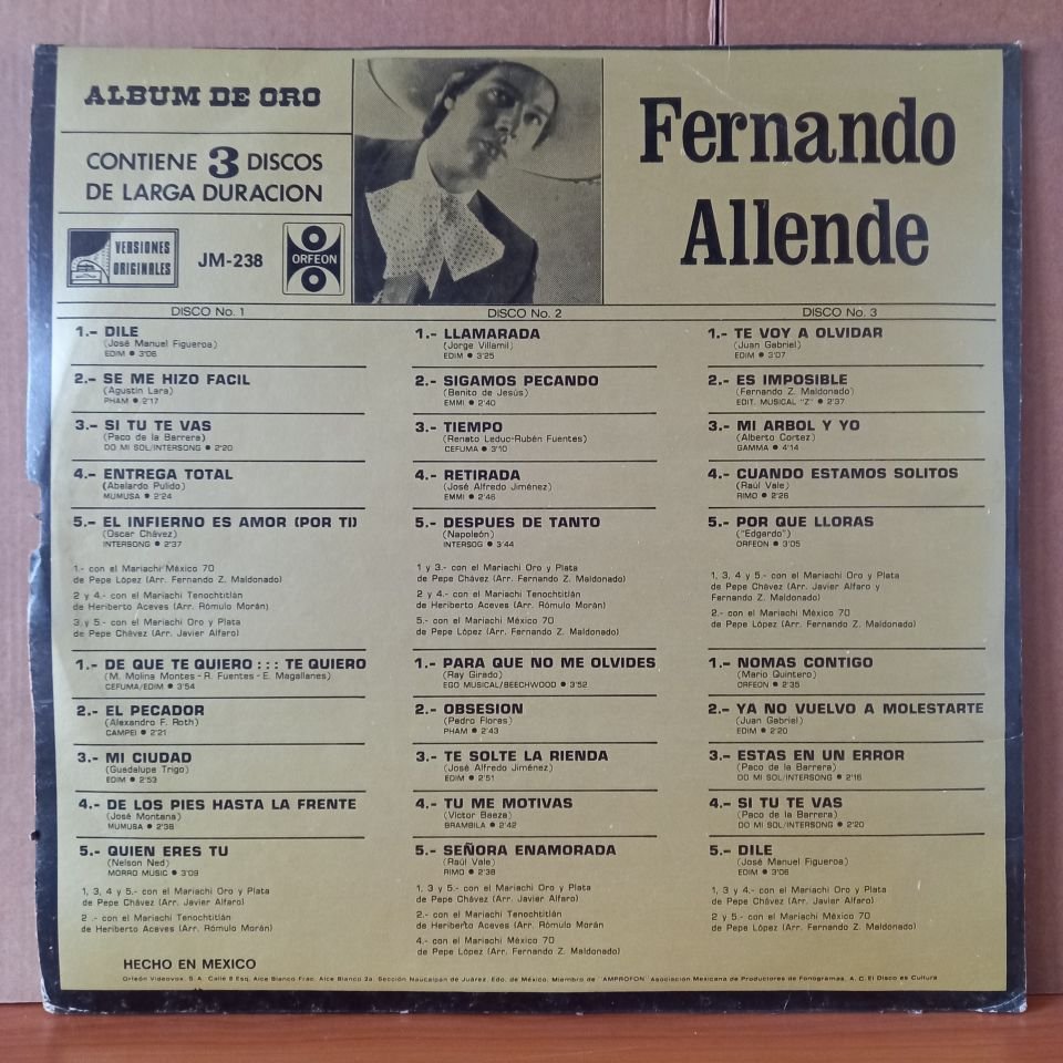 FERNANDO ALLENDE - FERNANDO ALLENDE (1977) - 3LP 2.EL PLAK