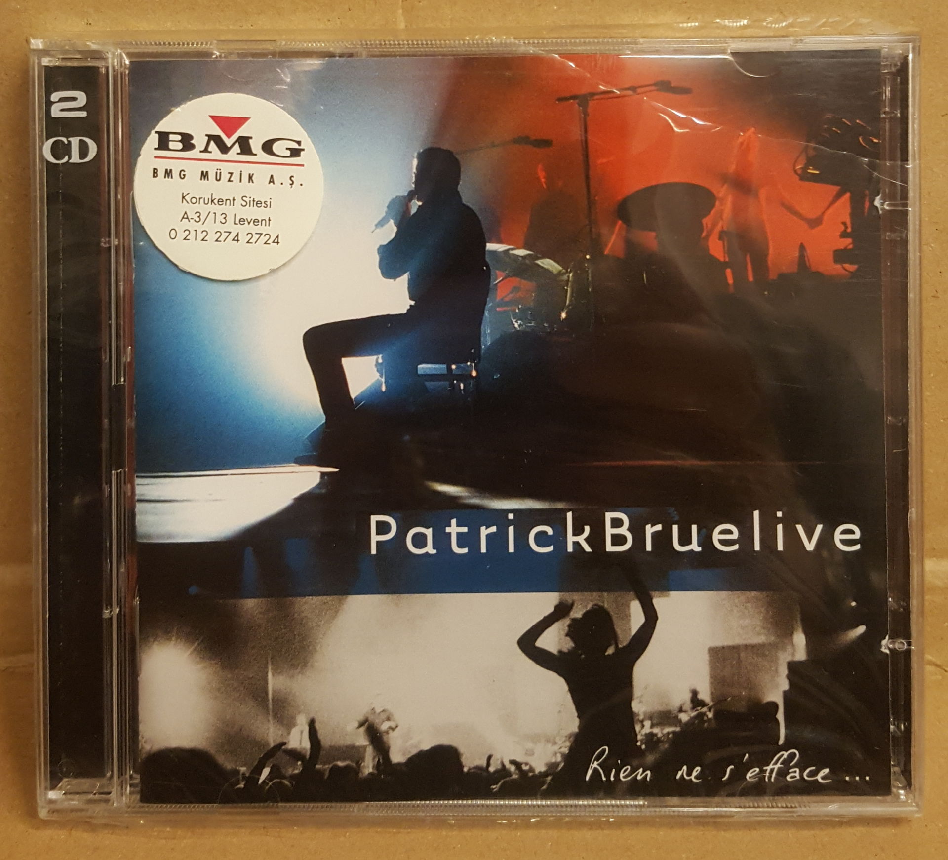 PATRICK BRUEL - RIEN NE S'EFFACE/LIVE (2001) - 2CD FRENCH POP FOLK ROCK JEWEL CASE SIFIR