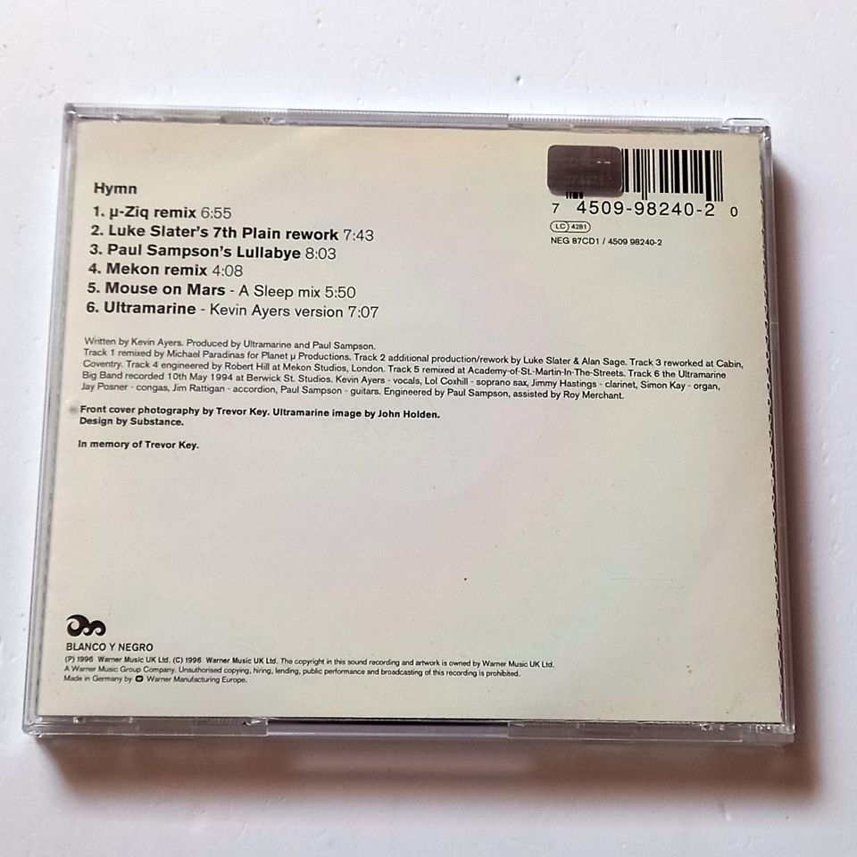 ULTRAMARINE – HYMN REMIXES (1994) - CD 2.EL