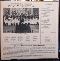 JOHN PAUL II COMMEMORATIVE TRIBUTE - ST. CECILIA CHOIR (1978) - PLAK 2.EL