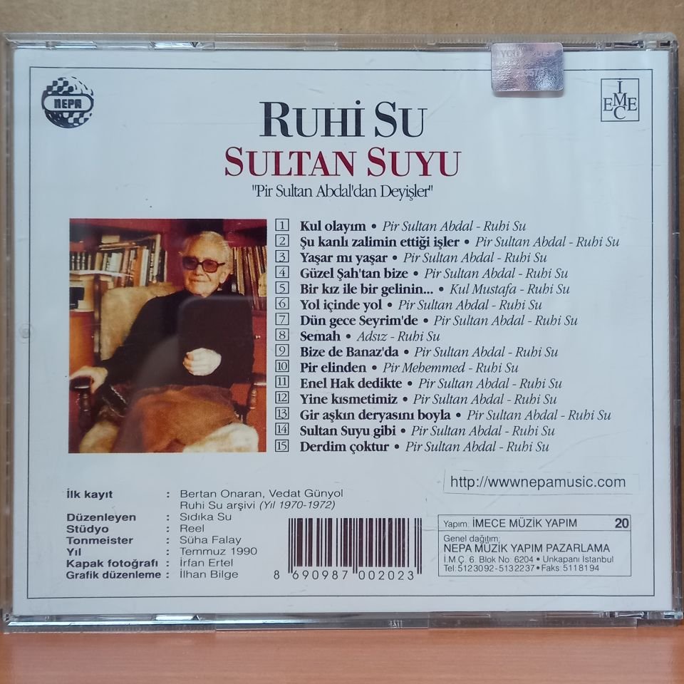 RUHİ SU - SULTAN SUYU / PİR SULTAN ABDAL'DAN DEYİŞLER (1993) - CD 2.EL