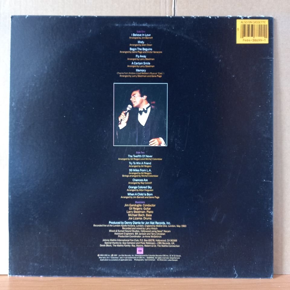 JOHNNY MATHIS – LIVE (1984) - LP 2.EL PLAK
