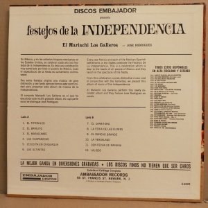 EL MARIACHI LOS GALLEROS / JOSE RODRIGUEZ - FESTEJOS DE LA INDEPENDENCIA (????) - LP MEXICAN 2.EL PLAK