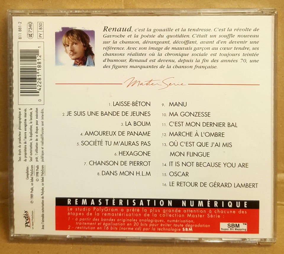 RENAUD - RENAUD / PODIS MASTER SERIE (1998) - CD COMPILATION JEWEL CASE 2.EL