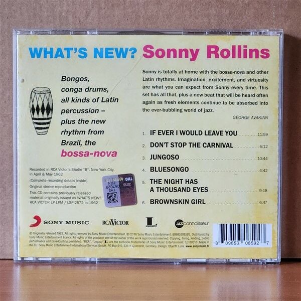 SONNY ROLLINS – WHAT'S NEW (1962) - CD REMASTERED 2016 REISSUE 2.EL