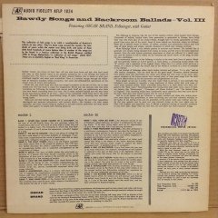 OSCAR BRAND - BAWDY SONGS AND BACKROOM BALLADS VOL.3 1956 2.EL PLAK