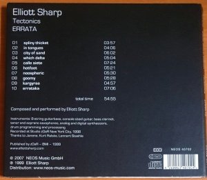 ELLIOT SHARP: TECTONICS - ERRATA (1999) - CD 2007 REISSUE 2.EL