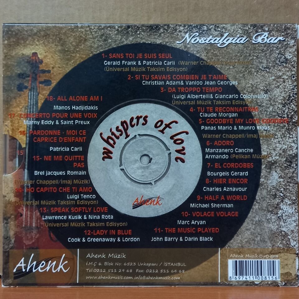 NOSTALGIA BAR / WHISPERS OF LOVE / SUAT TÜKEL, SERHAT SONGUR (2010) - CD 2.EL
