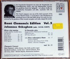 CATHEDRAL SOUNDS: JOHANNES OCKEGHEM / RENE CLEMENCIC EDITION VOL.5 (1998) ARTE NOVA CLASSICS CD SIFIR