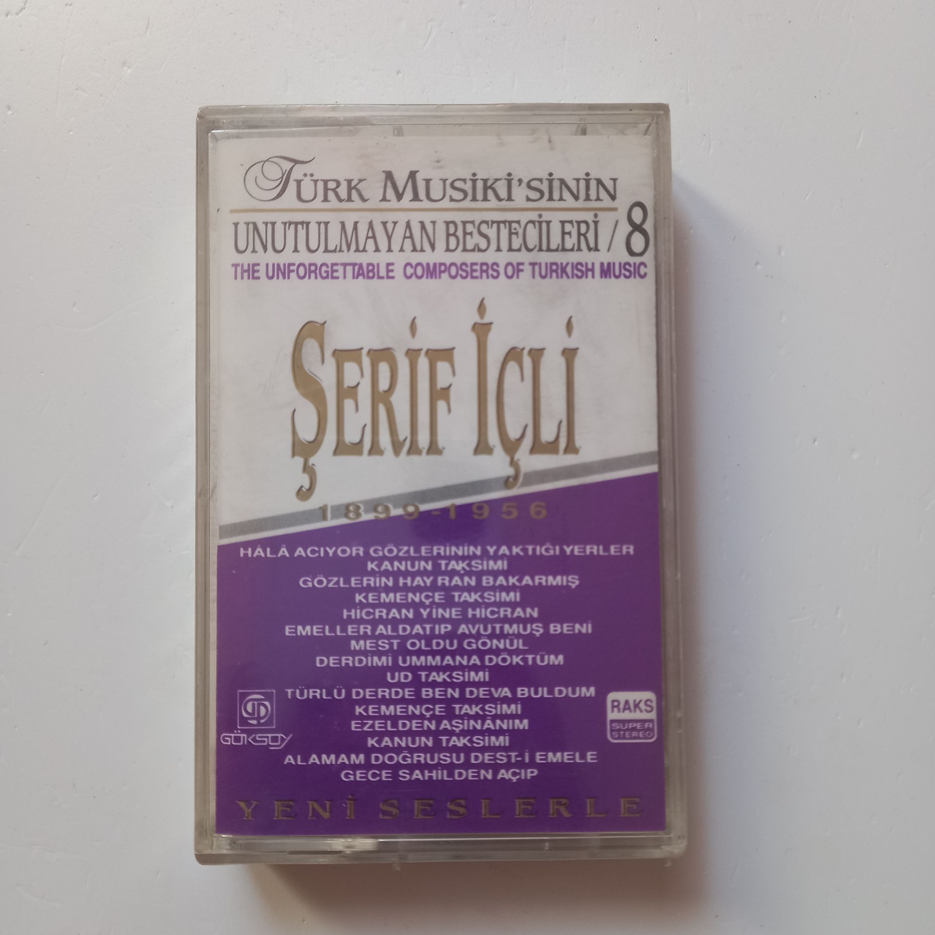 ŞERİF İÇLİ / TÜRK MUSİKİ'SİNİN UNUTULMAYAN BESTECİLERİ 8 (1993) - KASET SIFIR