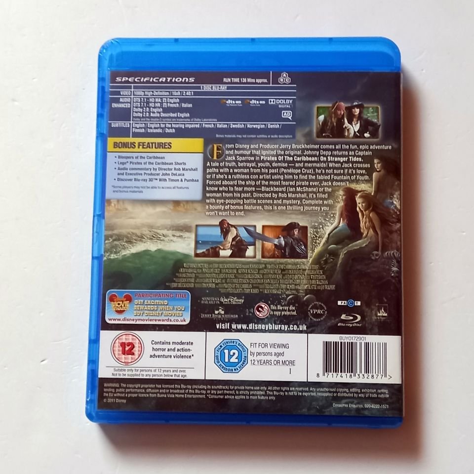 PIRATES OF THE CARIBBEAN ON STRANGER TIDES - JOHNNY DEPP, PENELOPE CRUZ, IAN MCSHANE - YÖN.: ROB MARSHALL  - BLU-RAY 2.EL REGION FREE TÜRKÇE ALTYAZI YOKTUR