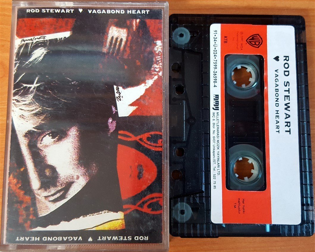 ROD STEWART - VAGABOND HEART (1991) MMY CASSETTE MADE IN TURKEY ''USED'' PAPER LABEL