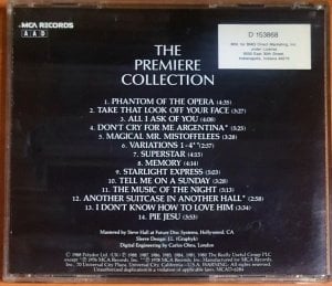 ANDREW LLOYD WEBBER - THE PREMIERE COLLECTION (1988) - CD 2.EL