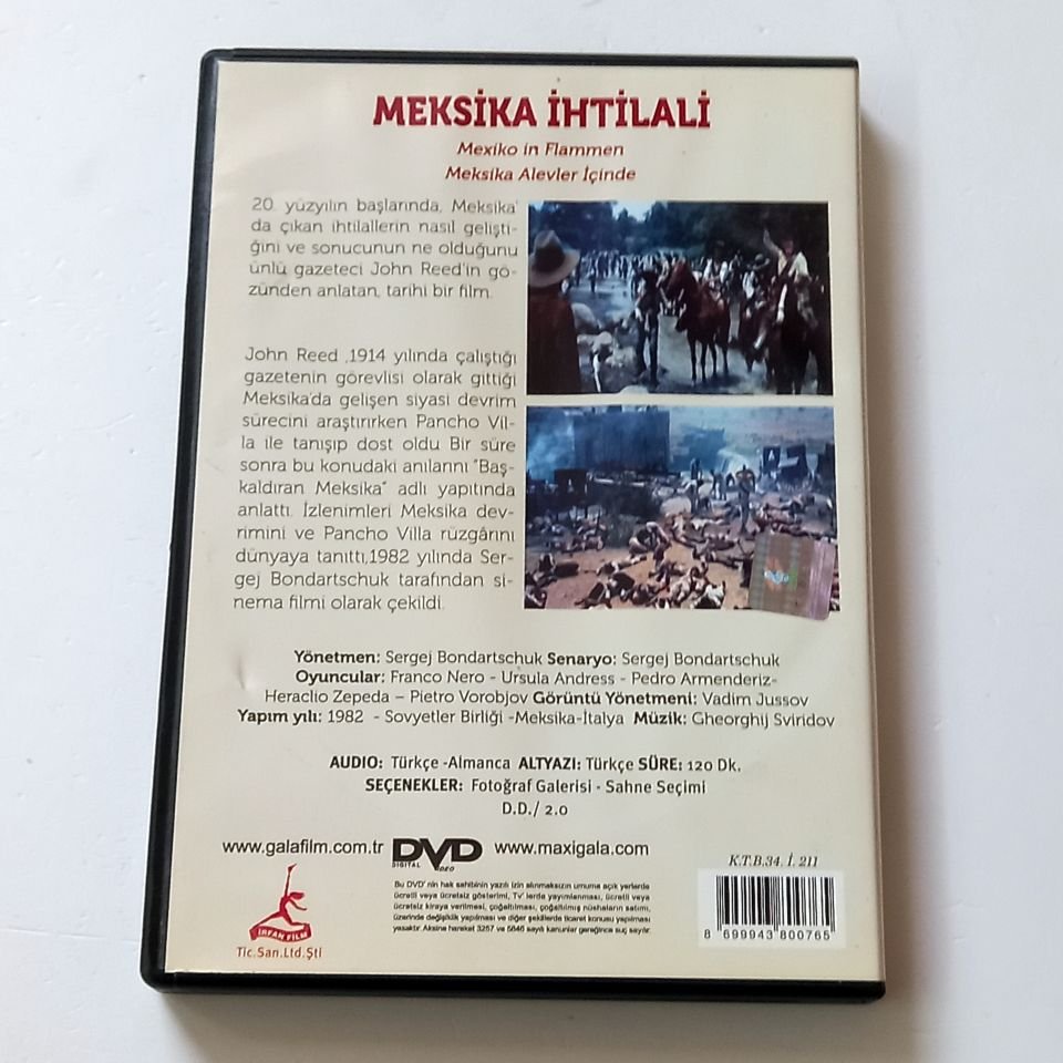 MEKSİKA İHTİLALİ - MEXICO IN FLAMMEN - FRANCO NERO - URSULA ANDRESS - SERGEJ BONDARTSCHUK - DVD 2.EL (JOHN REED)