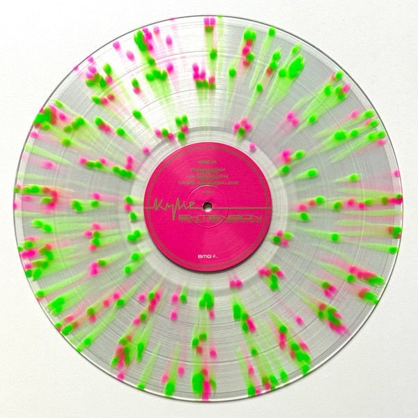 KYLIE MINOGUE - EXTENSION /THE EXTENDED MIXES (2023) - LP 45RPM CLEAR WITH NEON PINK AND GREEN SPLATTER COLOURED EDITION SIFIR PLAK
