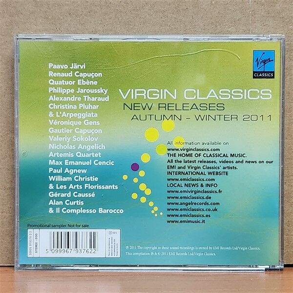 VIRGIN CLASSICS NEW RELEASES AUTUMN-WINTER 2011 / ARTEMIS QUARTET, PAUL AGNEW, QUATUOR EBENE, VALERIY SOKOLOV (2011) - CD 2.EL