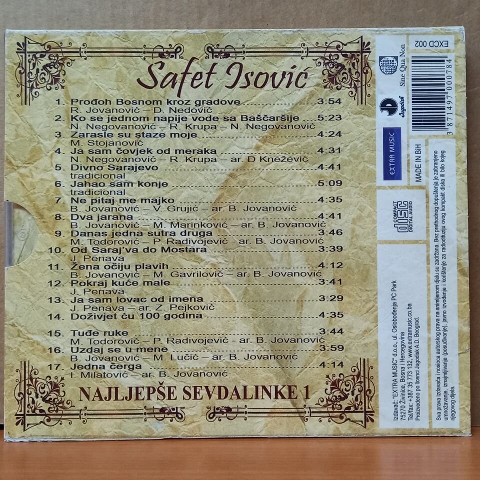 SAFET ISOVIC – NAJLJEPSE SEVDALINKE 1 - CD 2.EL