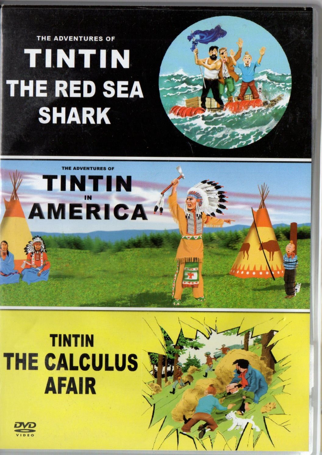 THE ADVENTURES OF TINTIN - THE RED SEA SHARK, IN AMERICA, THE CALCULUS AFFAIR - 3 DVD 2.EL TÜRKÇE YOKTUR