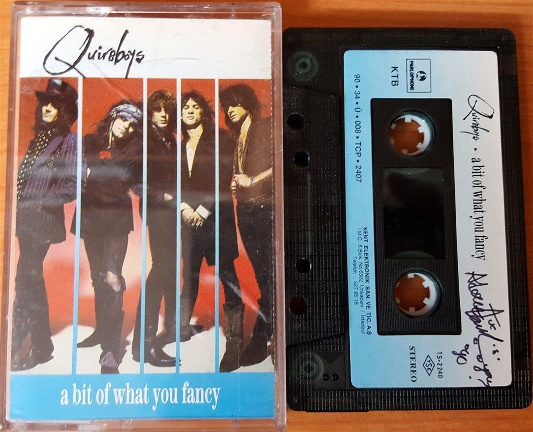QUIREBOYS - A BIT OF WHAT YOU FANCY (1990) KENT CASSETTE MADE IN TURKEY ''USED'' PAPER LABEL