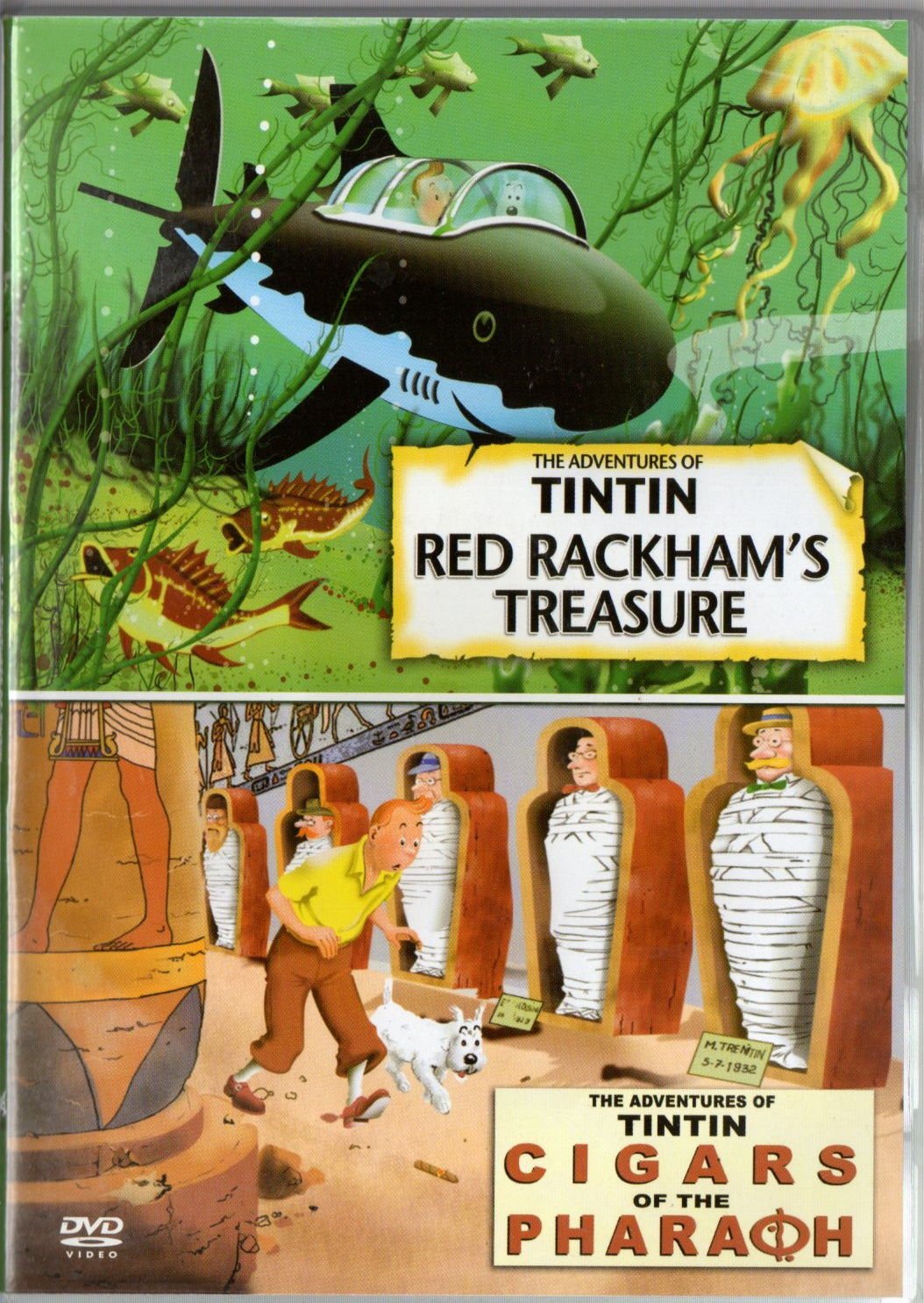 THE ADVENTURES OF TINTIN - RED RACKHAM'S TREASURE, CIGARS OF THE PHARAOH - 2 DVD 2.EL TÜRKÇE YOKTUR