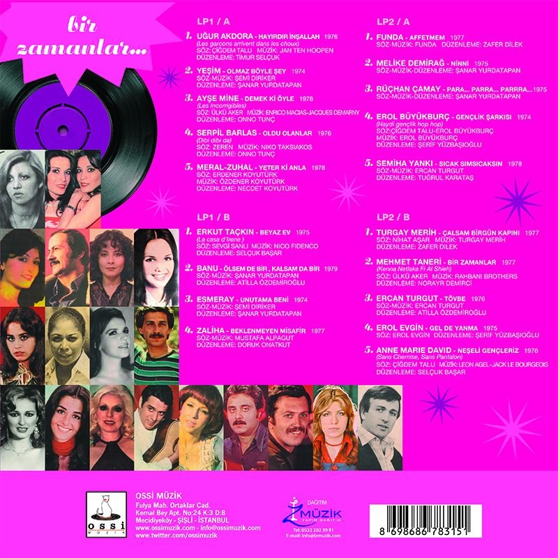BİR ZAMANLAR - VOL 1 KARIŞIK 70ler 80ler TÜRKÇE POP - 2LP 2024 BASKI SIFIR PLAK