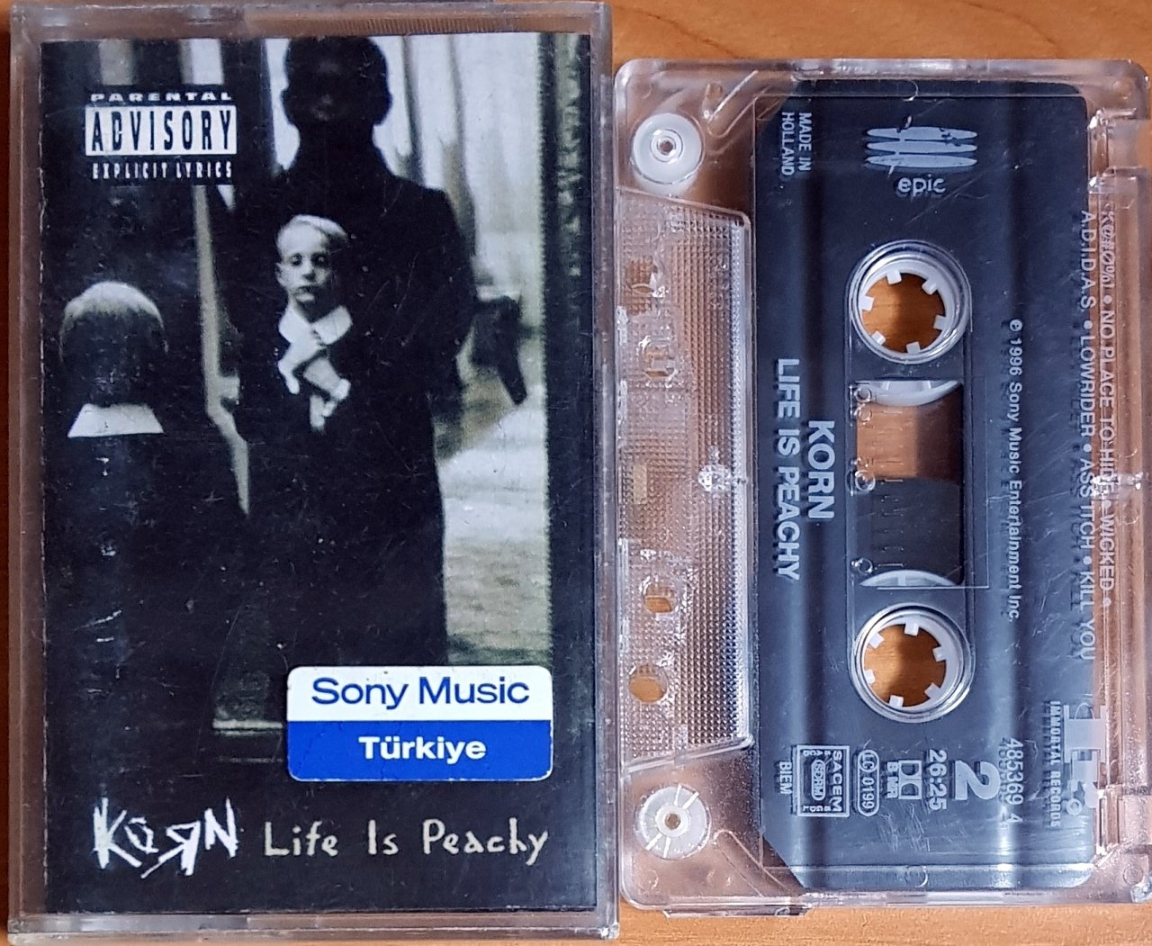 KORN - LIFE IS PEACHY (1998) MADE IN HOLLAND / EPIC KASET 2.EL