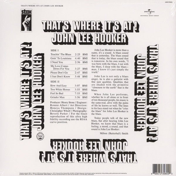 JOHN LEE HOOKER - THAT'S WHERE IT'S AT (1969) - LP 2018 EDITION SIFIR PLAK