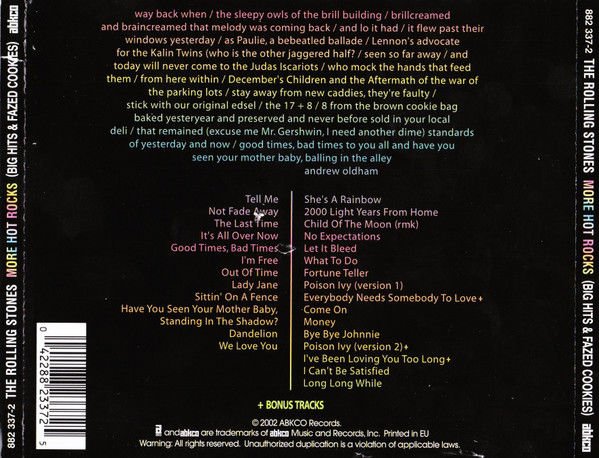 THE ROLLING STONES – MORE HOT ROCKS (BIG HITS & FAZED COOKIES) (1972) - 2xCD 2002 DSD REMASTERED EDITION AMBALAJINDA SIFIR