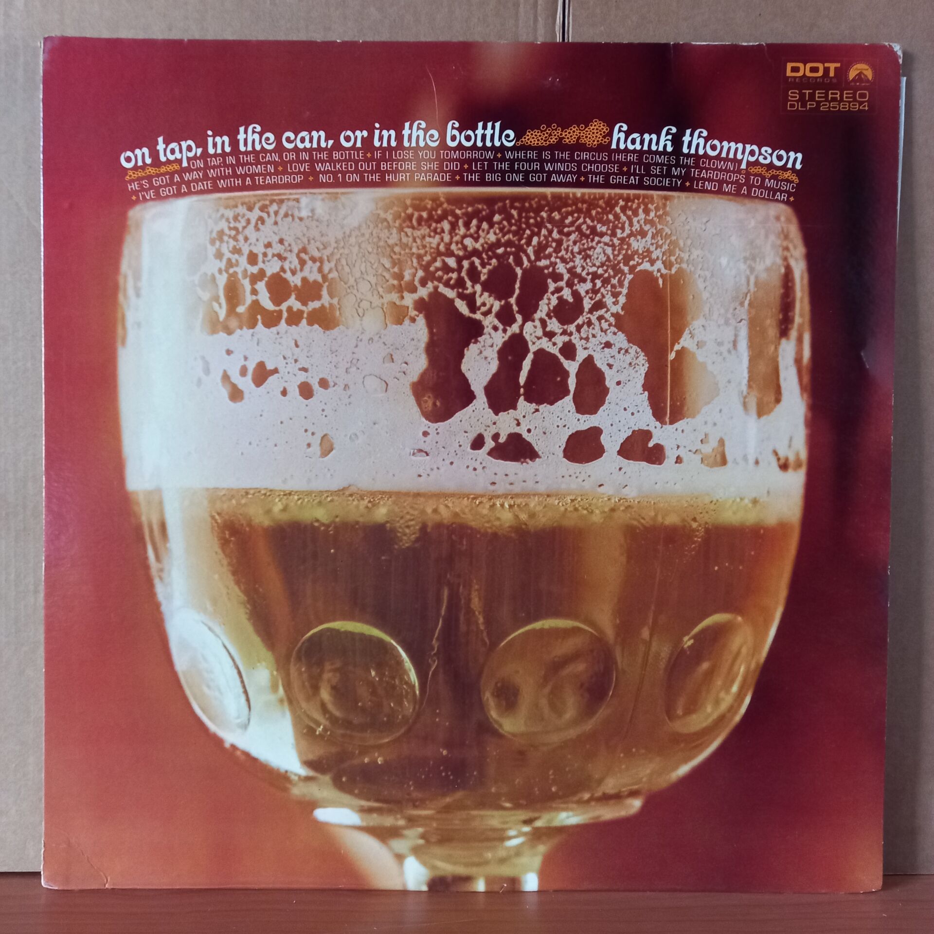 HANK THOMPSON – ON TAP, IN THE CAN, OR IN THE BOTTLE (1968) - LP 2.EL PLAK