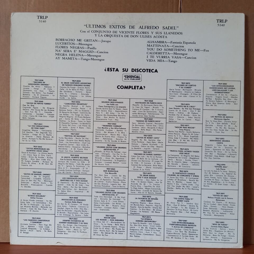 ALFREDO SADEL – ULTIMOS EXITOS DE ALFREDO SADEL - LP 2.EL PLAK