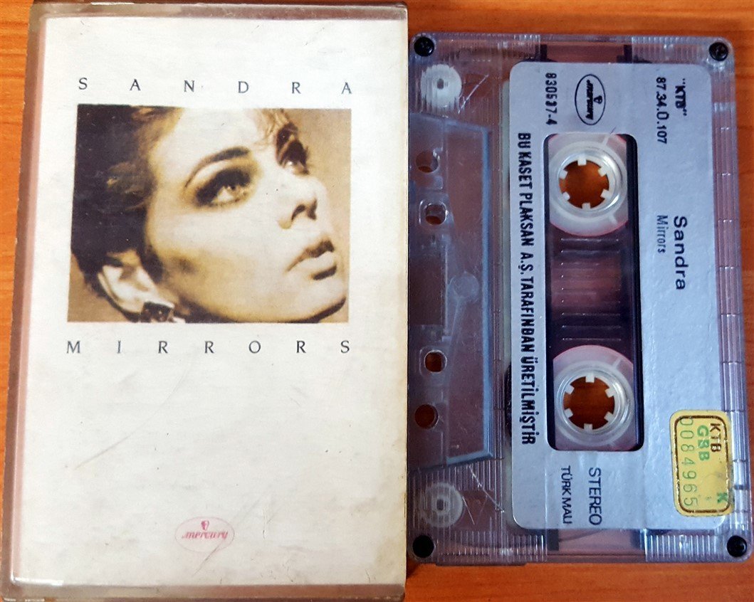 SANDRA - MIRRORS (1987) PLAKSAN CASSETTE MADE IN TURKEY ''USED'' PAPER LABEL
