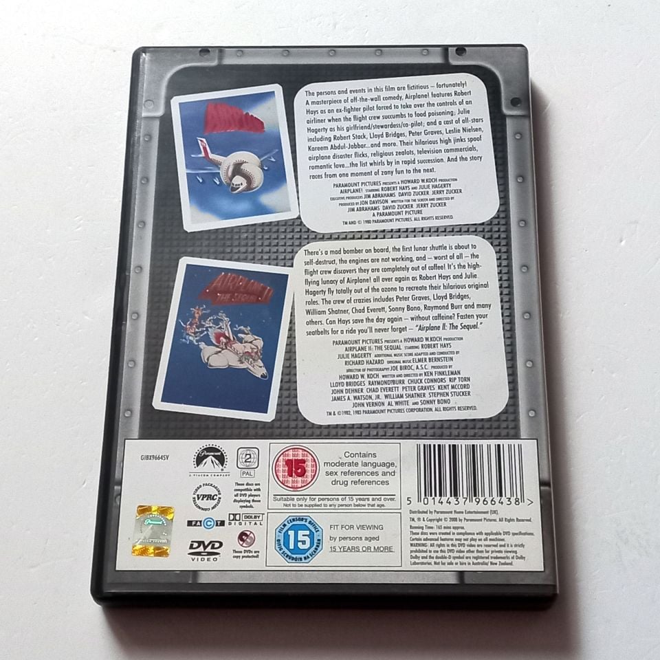 AIRPLANE / AIRPLANE II THE SEQUEL - YÖN. : ZUCKER, ABRAMS, ZUCKER - 2 DVD SET 2.EL