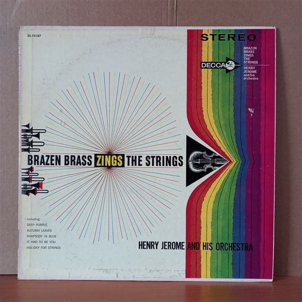 HENRY JEROME AND HIS ORCHESTRA – BRAZEN BRASS ZINGS THE STRINGS (1961) - LP 2.EL PLAK