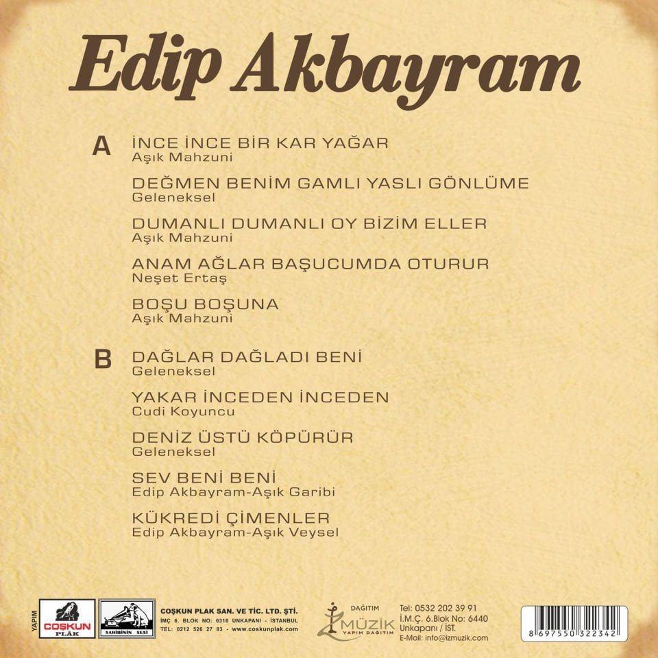 EDİP AKBAYRAM - EN İYİLERİYLE (2025) - LP COMPILATION 180GR SIFIR PLAK