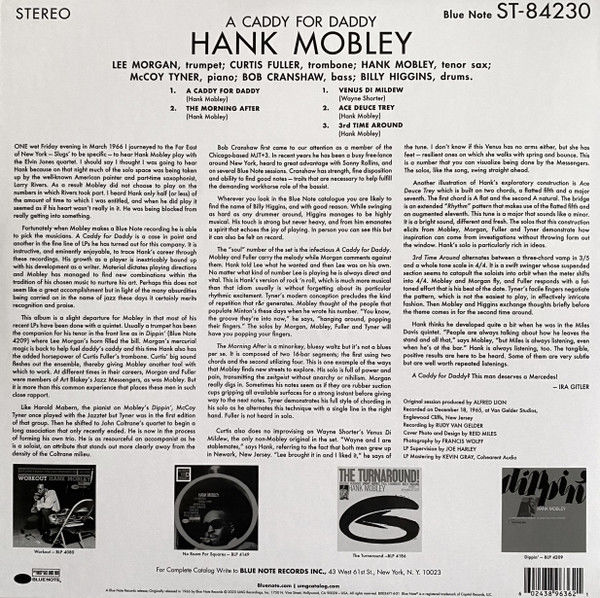 HANK MOBLEY - A CADDY FOR DADDY (1966) - LP 180GR BLUE NOTE TONE POET SERIES 2023 EDITION SIFIR PLAK
