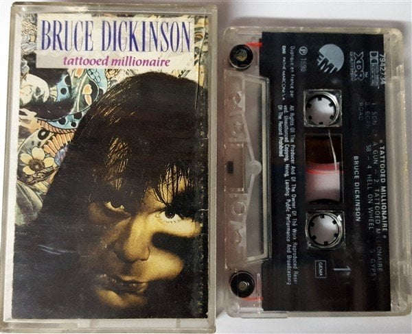 BRUCE DICKINSON - TATTOOED MILLIONAIRE (1990) CASSETTE MADE IN FRANCE ''USED''